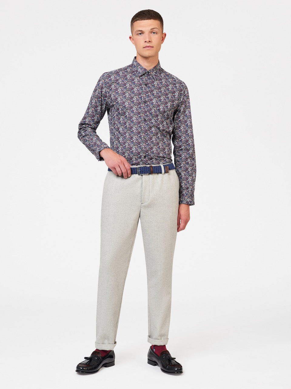 Purple Ben Sherman Winter Floral Shirts | 5987IYVOU