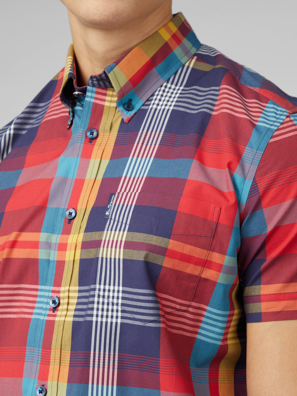 Red Ben Sherman Signature Large Madras Check Shirts | 7034CSHZN