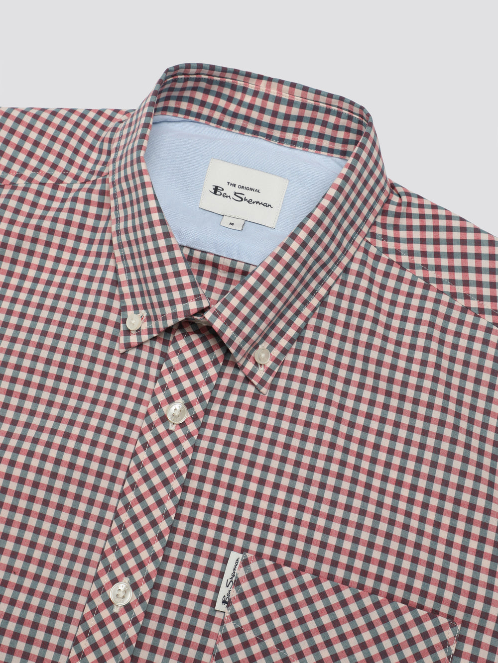 Red / White Ben Sherman Signature Short Sleeve Gingham Shirts | 5362NDJGU