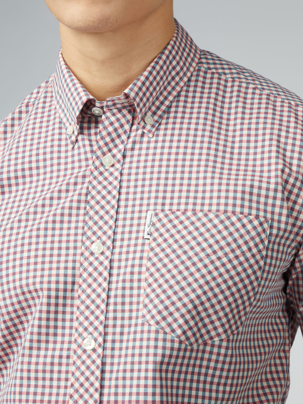 Red / White Ben Sherman Signature Short Sleeve Gingham Shirts | 5362NDJGU