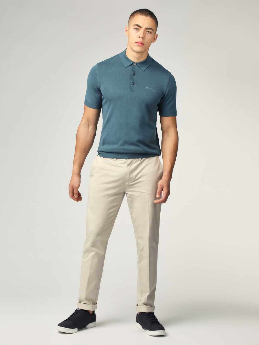 Turquoise Ben Sherman Signature Short Sleeve Polo Knitwear | 2759EGDTZ