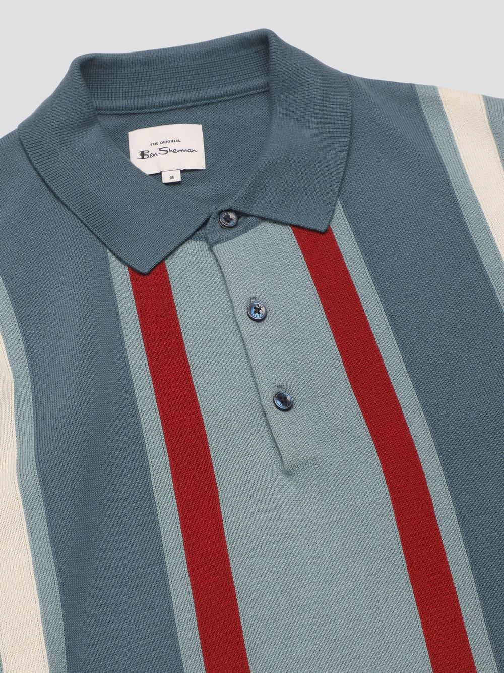 Turquoise Ben Sherman Signature Vertical Stripe Polo Knitwear | 8670ONQUS