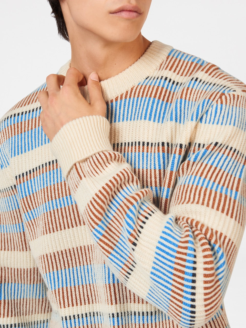 White Ben Sherman B by Ben Sherman Stripe Knitwear | 1084KAYGV