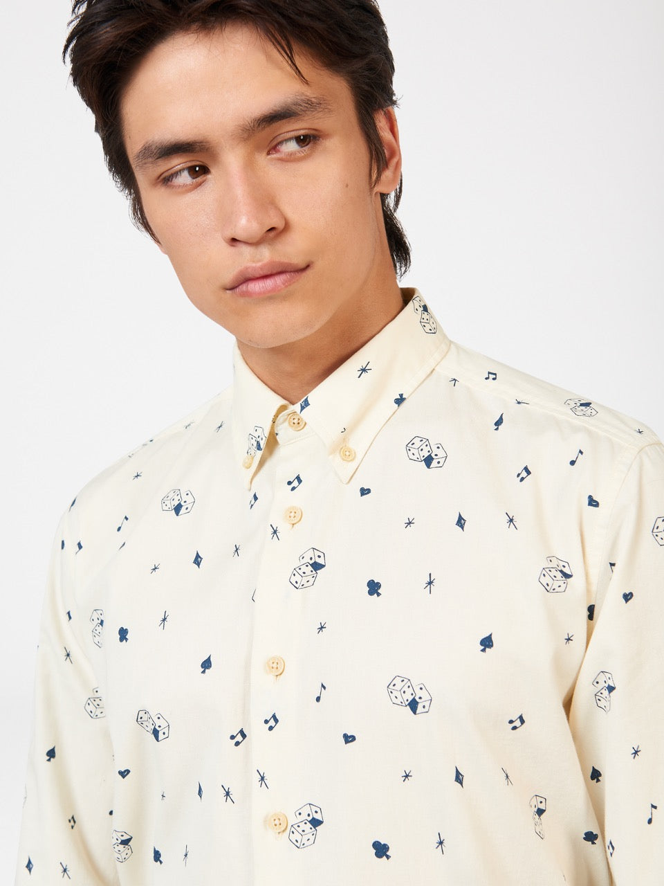 White Ben Sherman Conversational Icon Shirts | 4530ULFZY