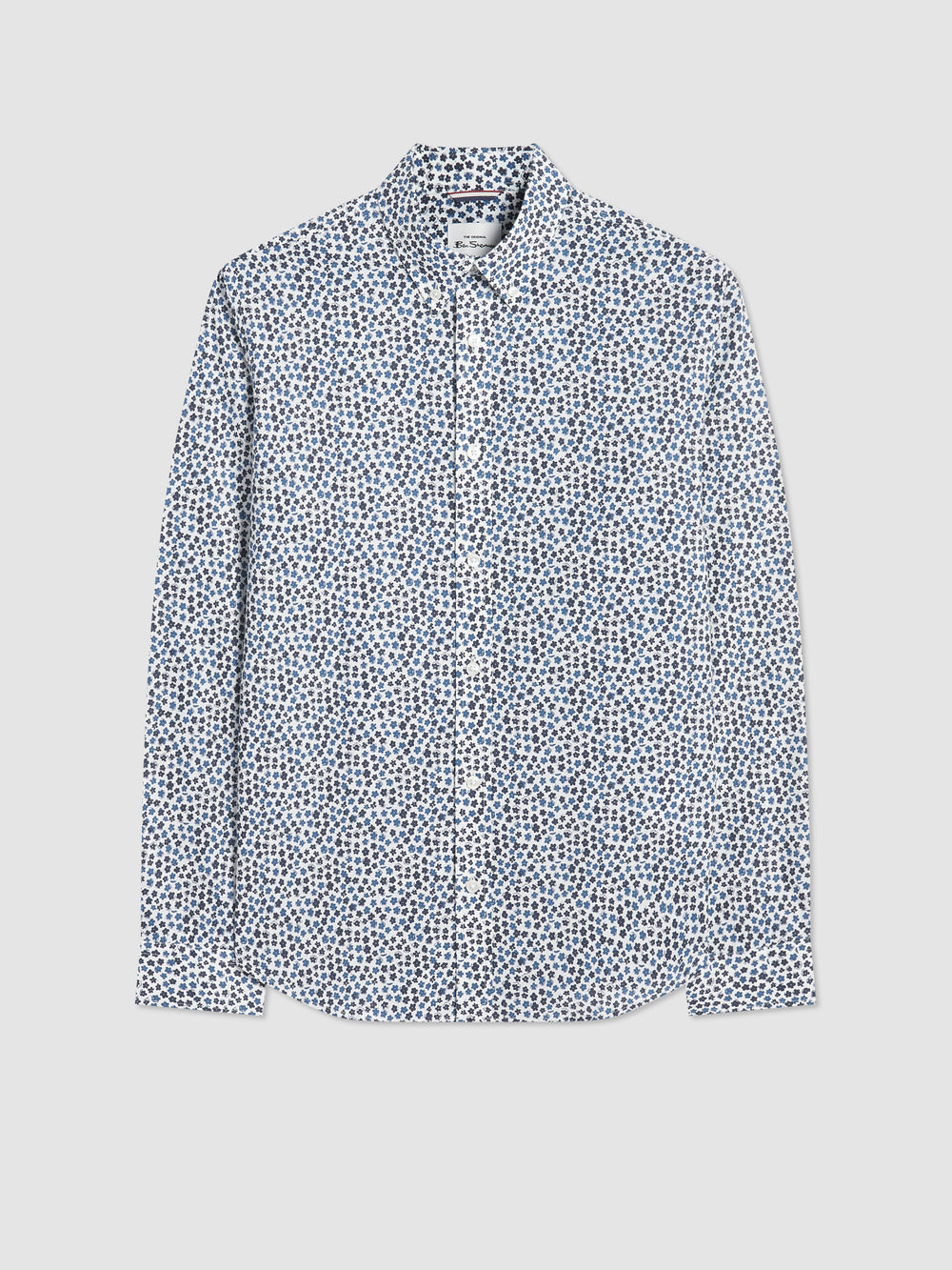 White Ben Sherman Ditsy Floral Print Long Sleeve Shirts | 5960VMTHQ