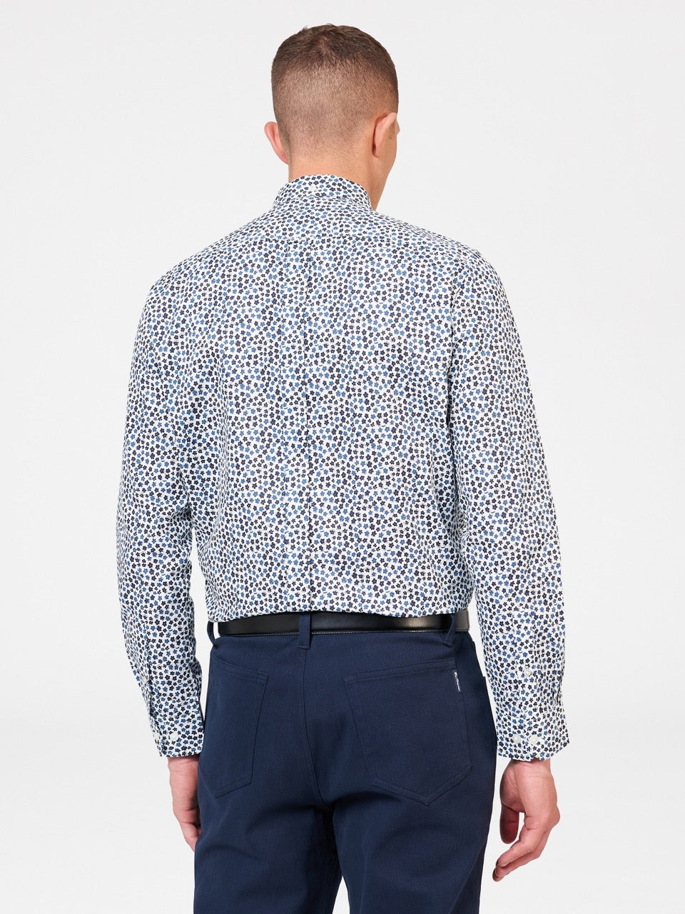 White Ben Sherman Ditsy Floral Print Long Sleeve Shirts | 5960VMTHQ