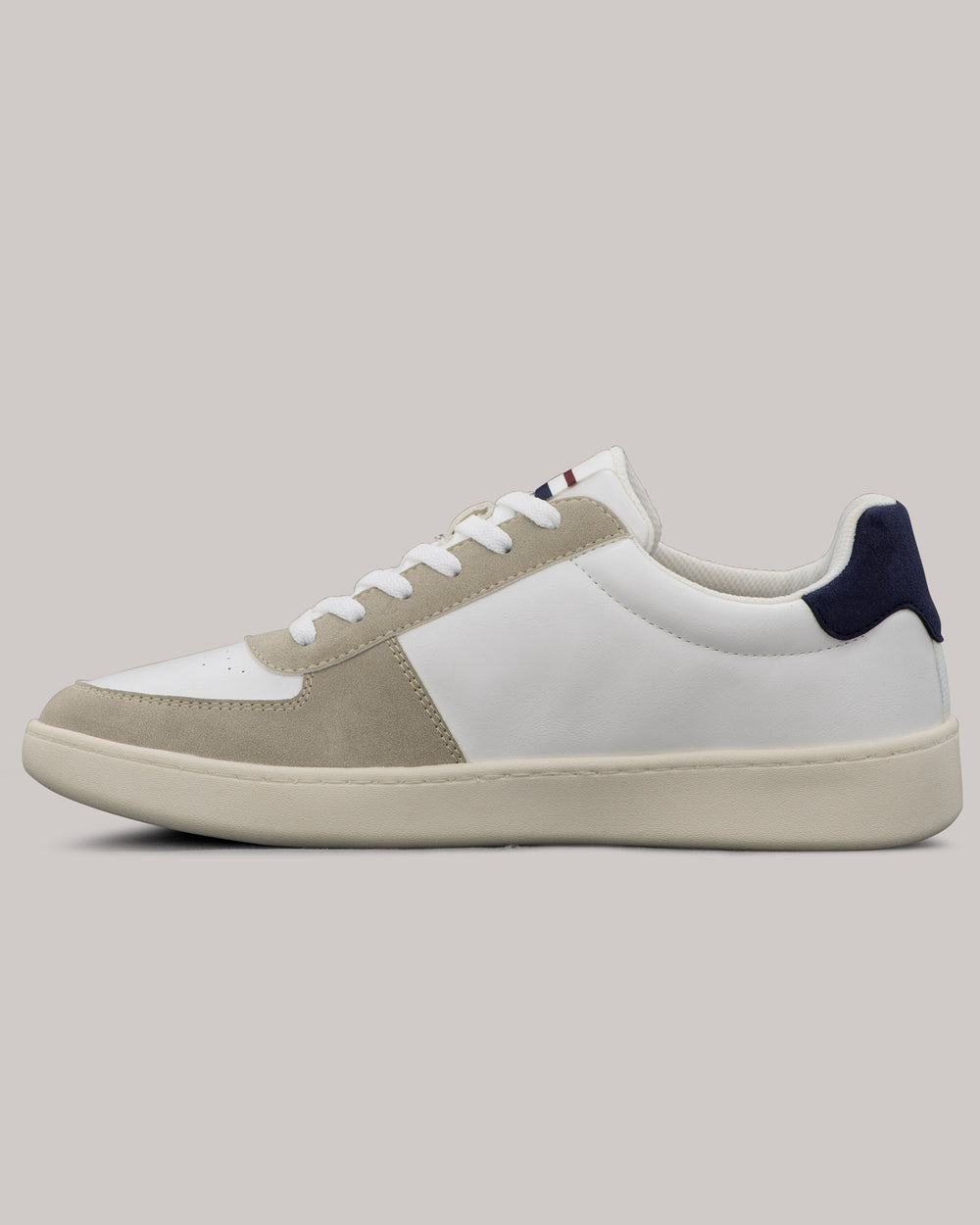 White Ben Sherman Hyde Navy Stripe Sneakers | 2837GOPCW