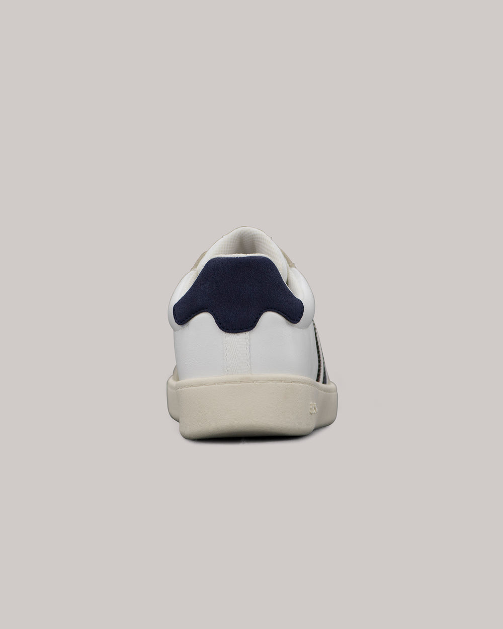 White Ben Sherman Hyde Navy Stripe Sneakers | 2837GOPCW