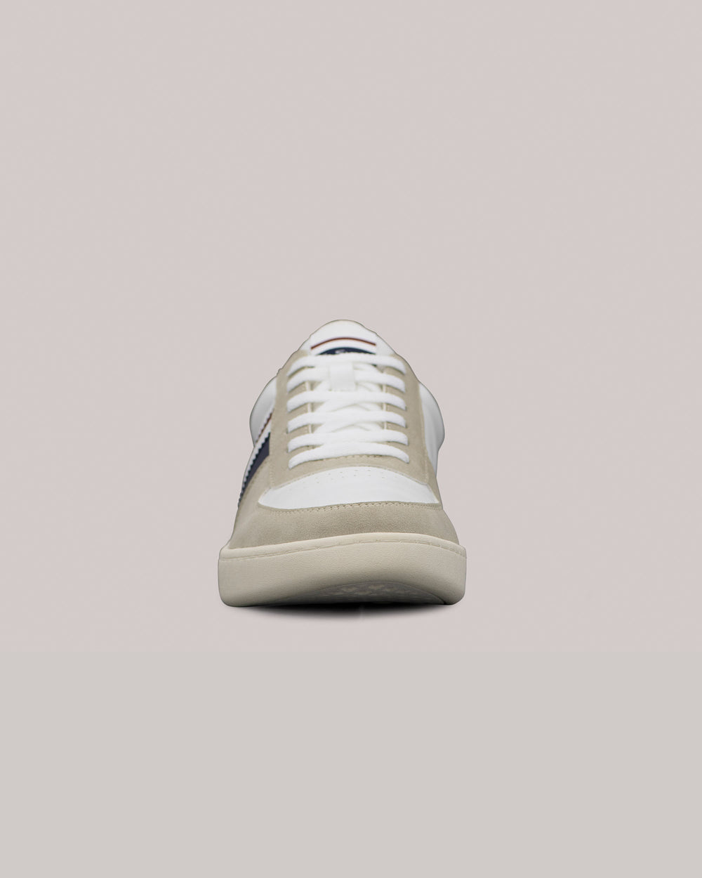 White Ben Sherman Hyde Navy Stripe Sneakers | 2837GOPCW