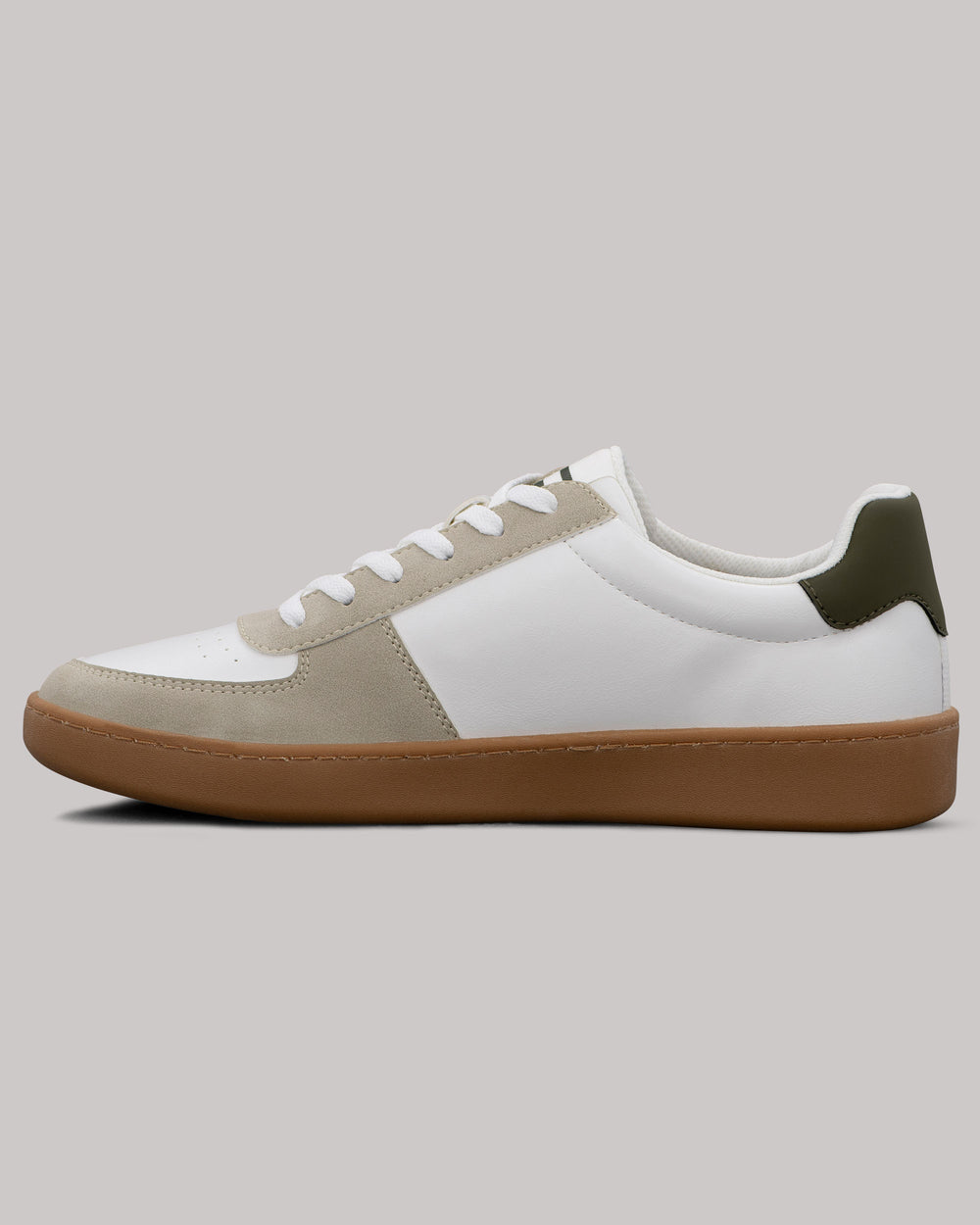 White Ben Sherman Hyde Olive Stripe Sneakers | 7304WJUES