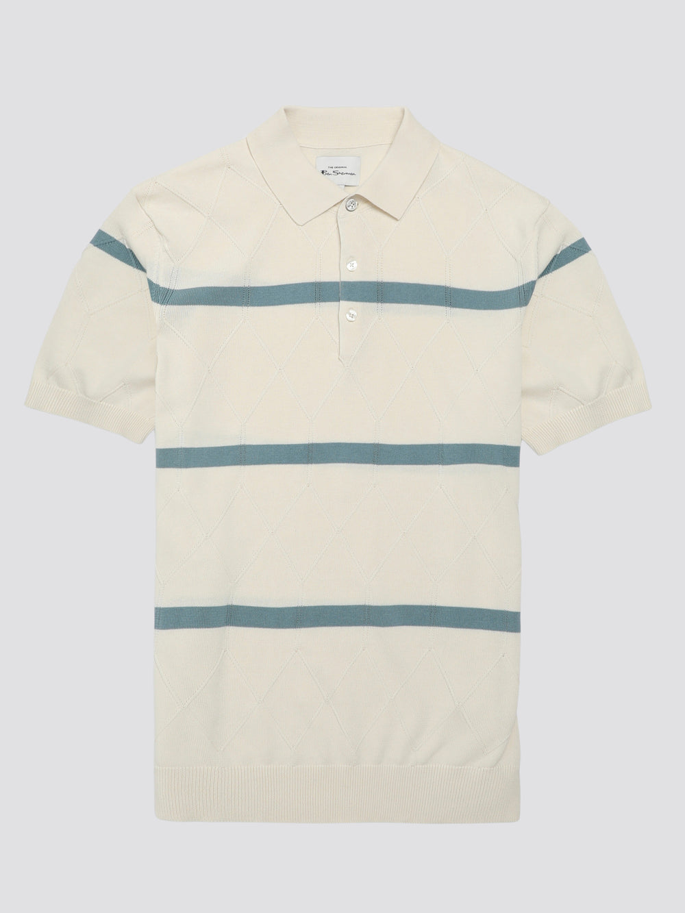 White Ben Sherman Signature Argyle Stripe Polo Knitwear | 0293IJMDP