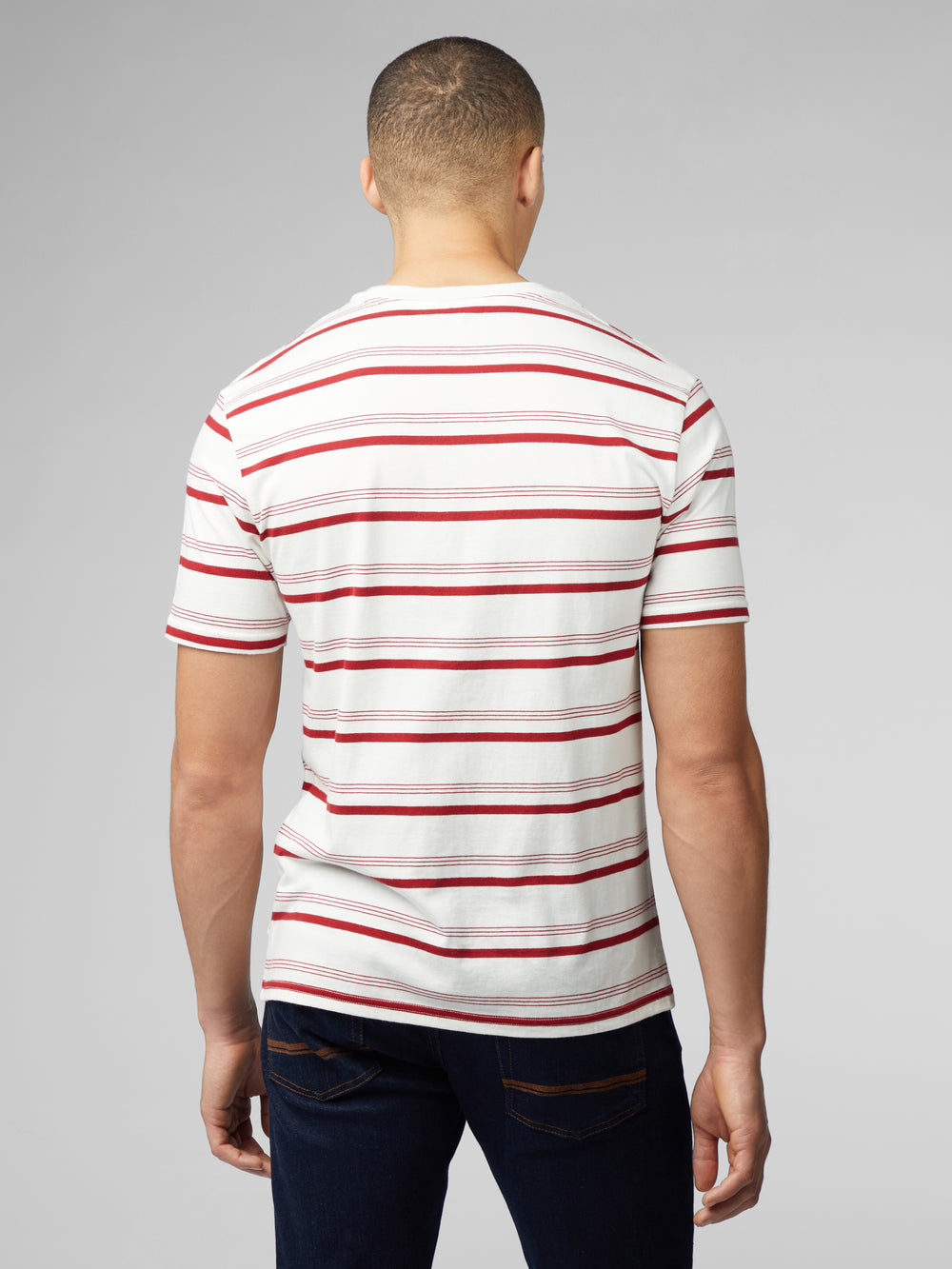 White Ben Sherman Signature Fine Stripe T-Shirt | 5679YDETN