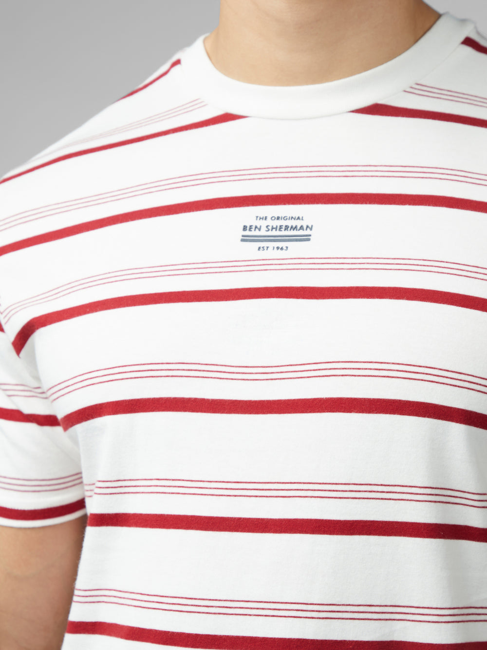 White Ben Sherman Signature Fine Stripe T-Shirt | 5679YDETN