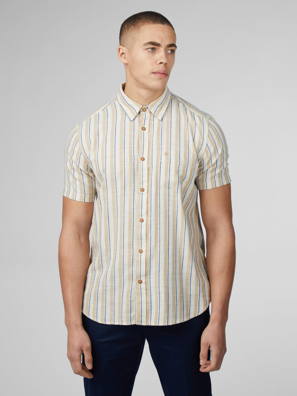 White Ben Sherman Signature Mod Stripe Shirts | 1403XKJYQ