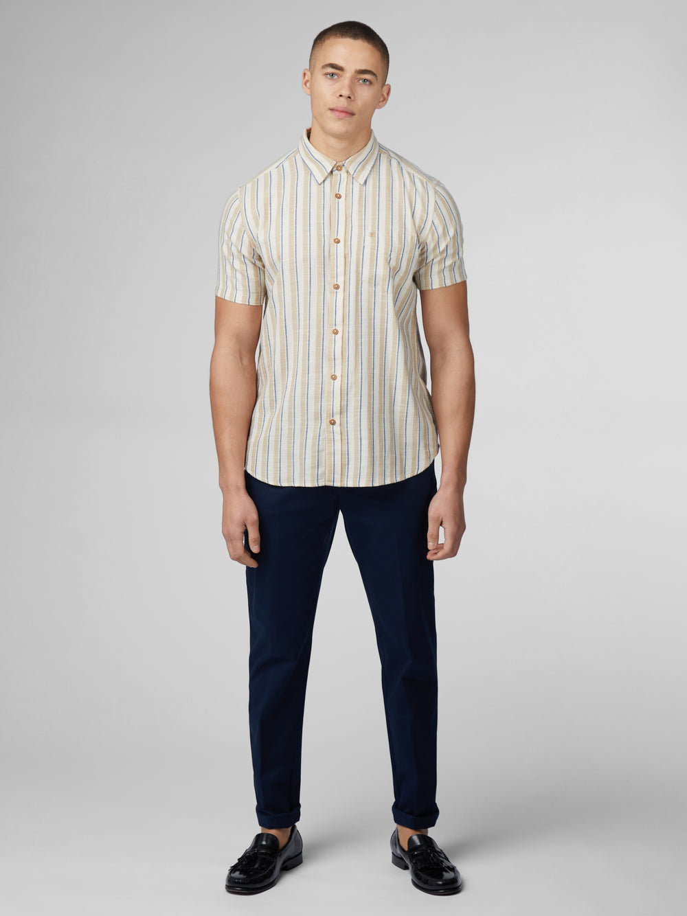 White Ben Sherman Signature Mod Stripe Shirts | 1403XKJYQ