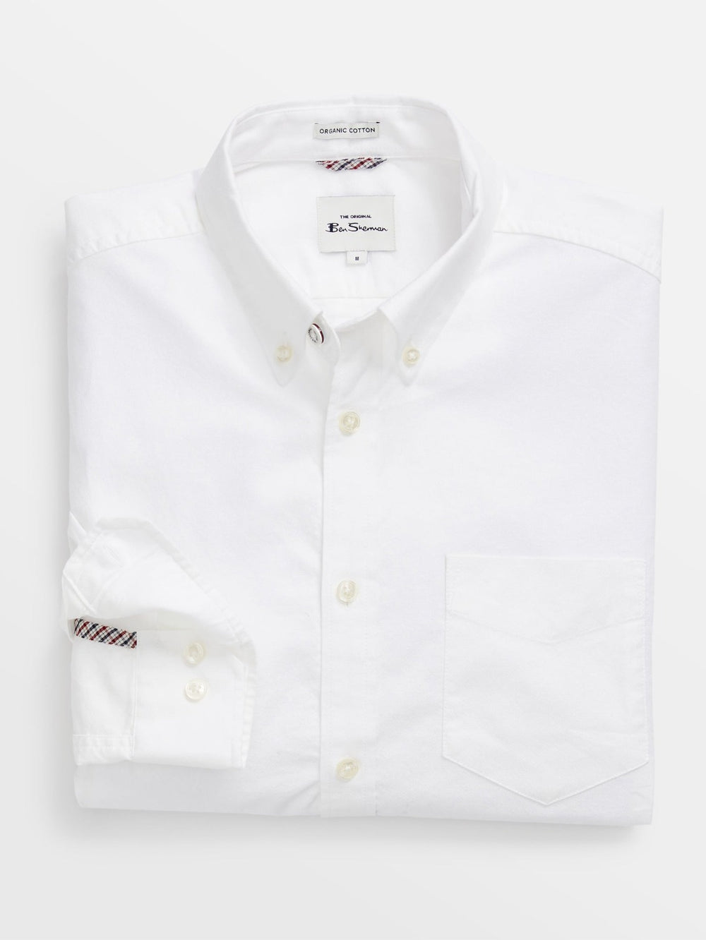 White Ben Sherman Signature Organic Long-Sleeve Oxford Shirts | 7250HEDLA