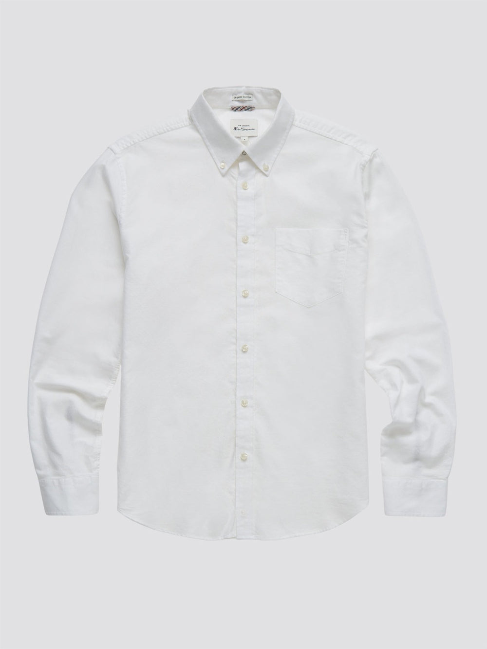 White Ben Sherman Signature Organic Long-Sleeve Oxford Shirts | 7250HEDLA