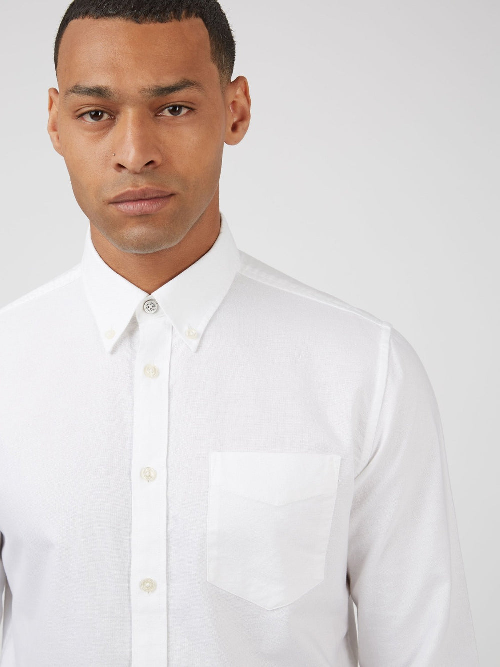 White Ben Sherman Signature Organic Long-Sleeve Oxford Shirts | 7250HEDLA