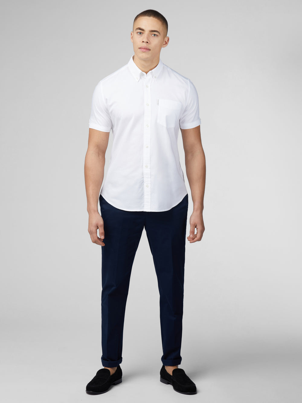 White Ben Sherman Signature Short Sleeve Oxford Shirts | 0837LYEUO