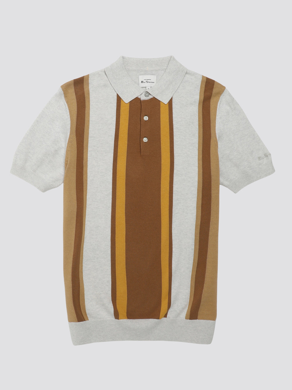 White Ben Sherman Signature Vertical Stripe Polo Knitwear | 1426QVKWZ