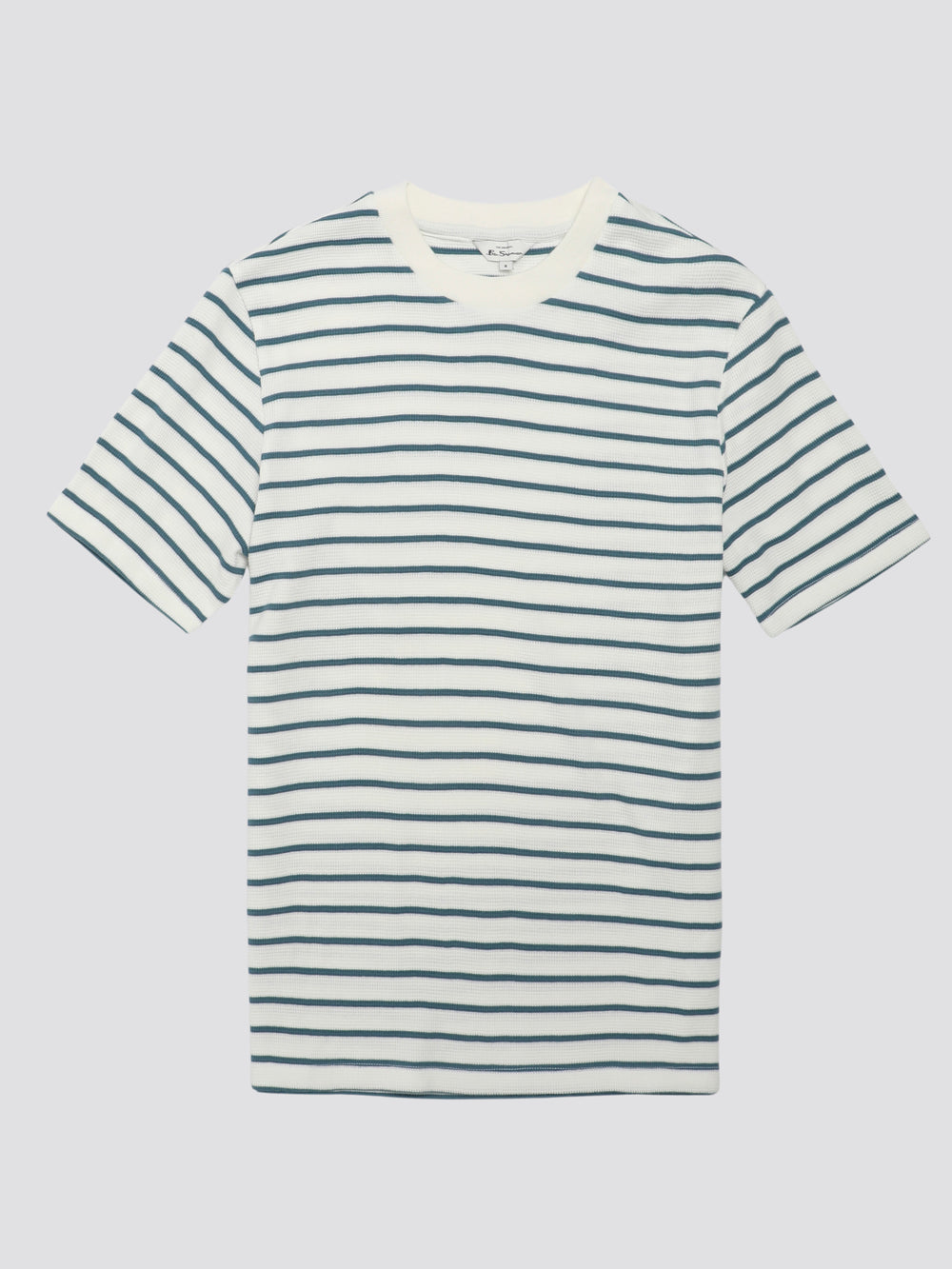 White Ben Sherman Signature Waffle Stripe T-Shirt | 4723CSERP