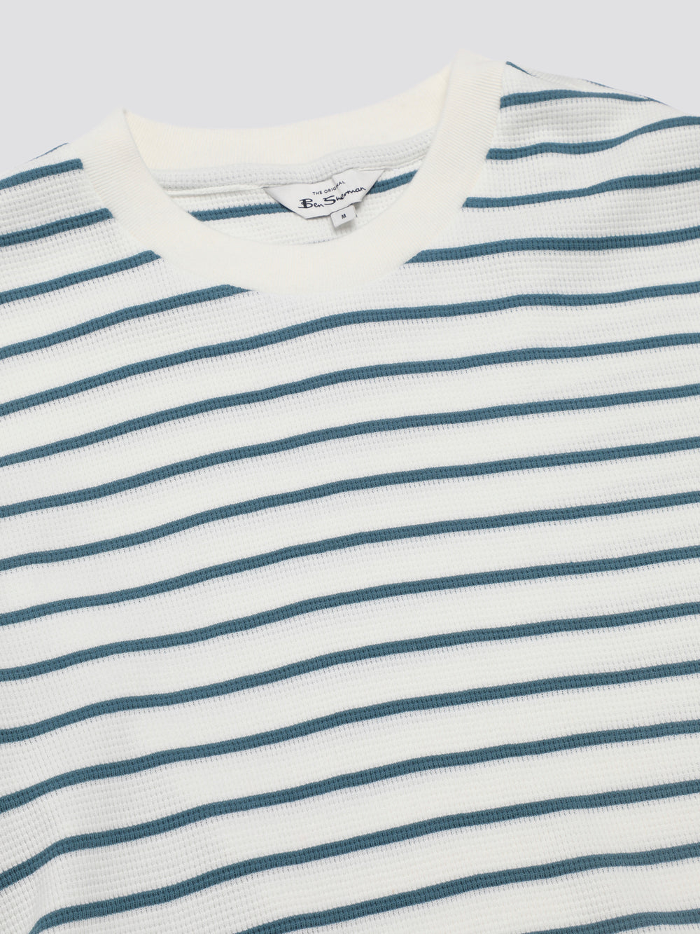 White Ben Sherman Signature Waffle Stripe T-Shirt | 4723CSERP