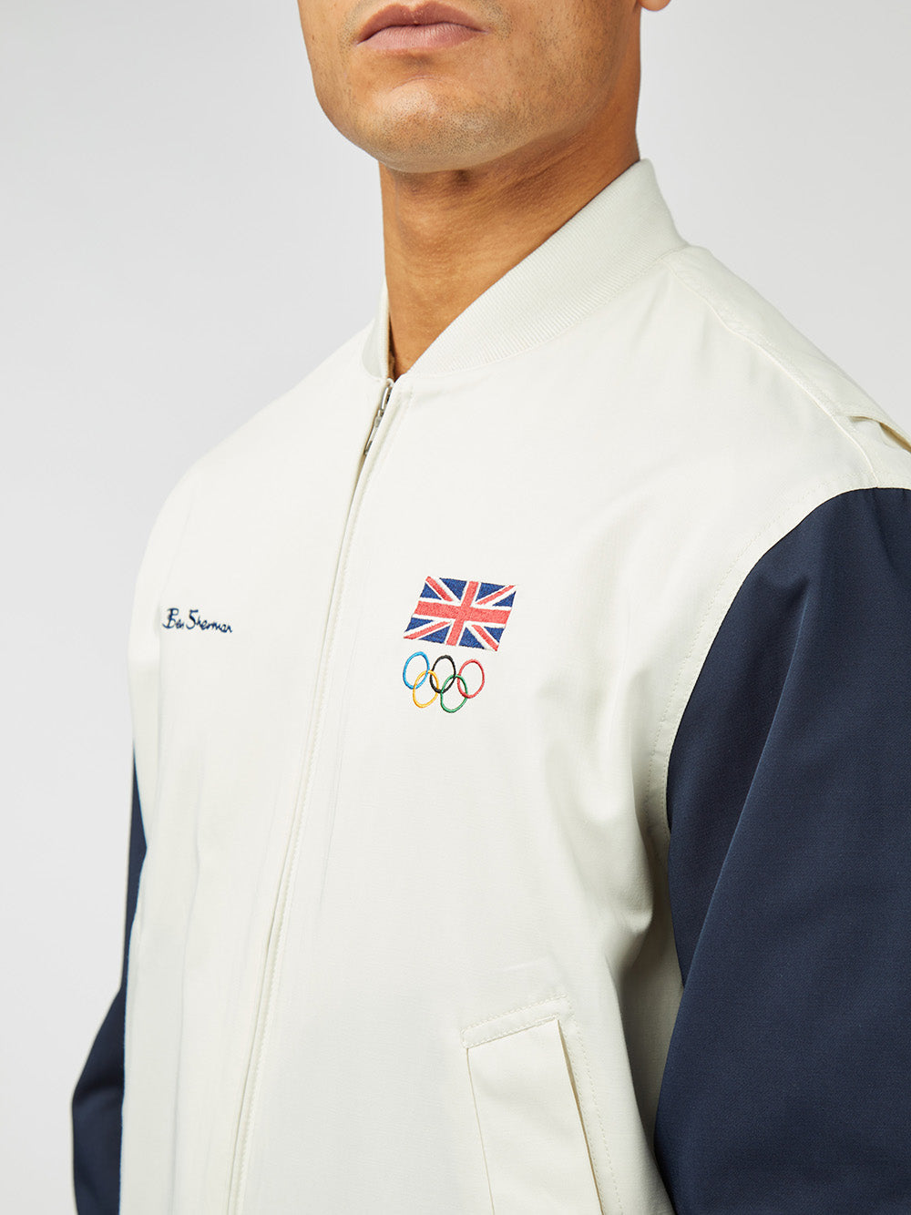 White Ben Sherman Team GB Commercial Bomber Jackets | 0586KUFPR