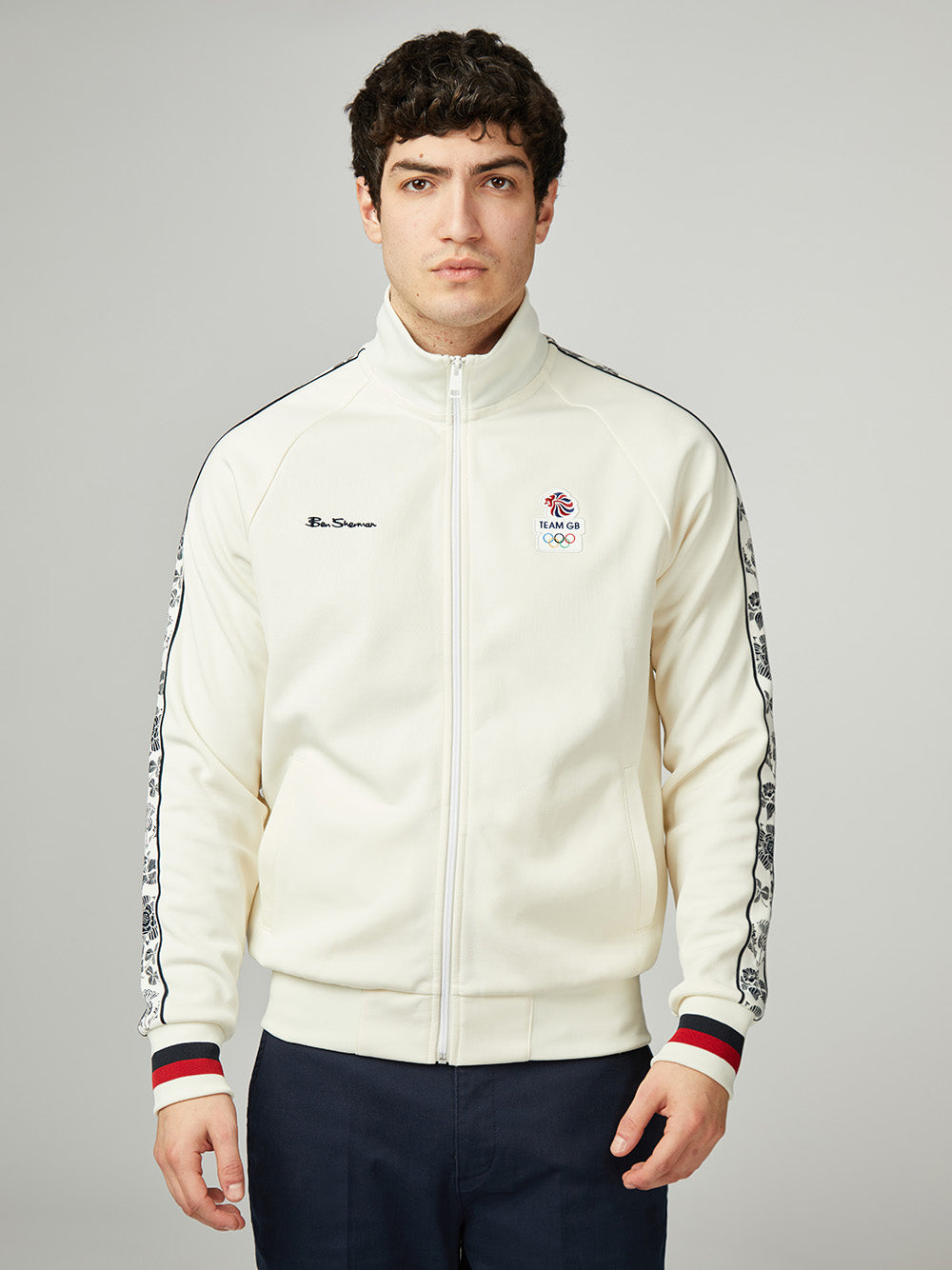 White Ben Sherman Team GB Taped Track Top Jackets | 8705CZQAV