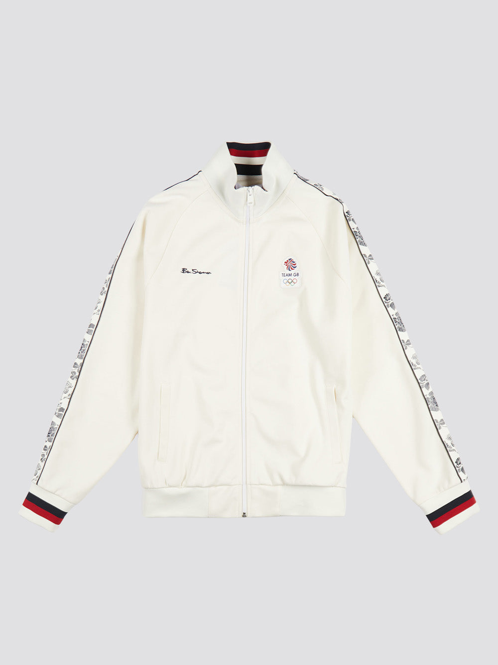 White Ben Sherman Team GB Taped Track Top Jackets | 8705CZQAV