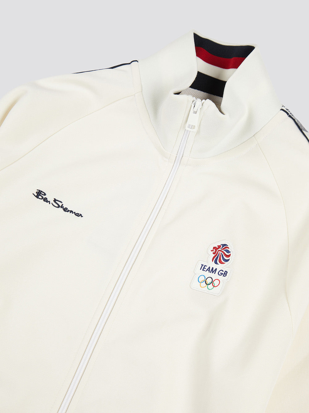 White Ben Sherman Team GB Taped Track Top Jackets | 8705CZQAV