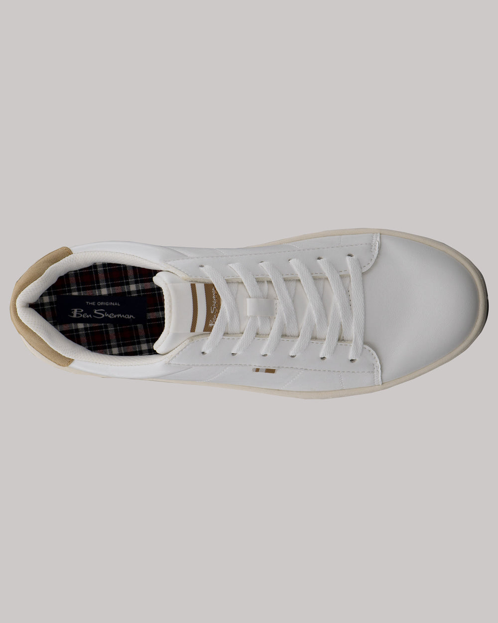 White / Brown Ben Sherman Hampton Sneakers | 8631BDIVN