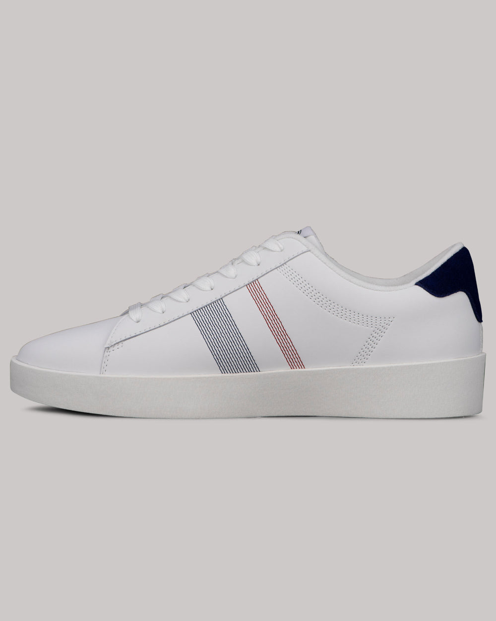 White / Navy / Red Ben Sherman Boxwell Sneakers | 6347MEDWY