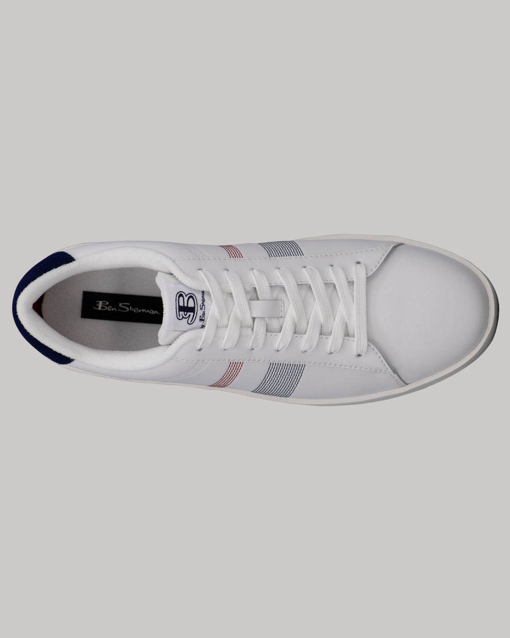 White / Navy / Red Ben Sherman Boxwell Sneakers | 6347MEDWY