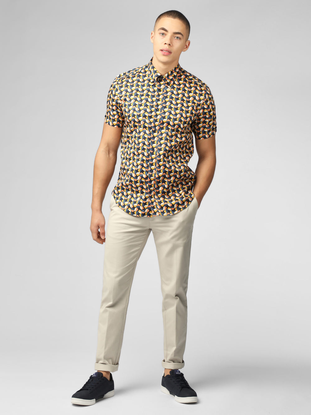 Yellow Ben Sherman Bahaus Geo Shirts | 6834MXAKE