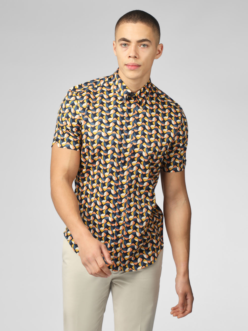 Yellow Ben Sherman Bahaus Geo Shirts | 6834MXAKE