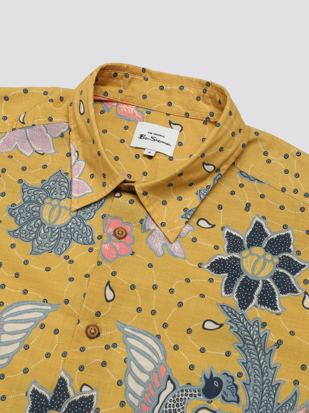 Yellow Ben Sherman Signature Abstract Botanical Print Shirts | 3609VNTQA