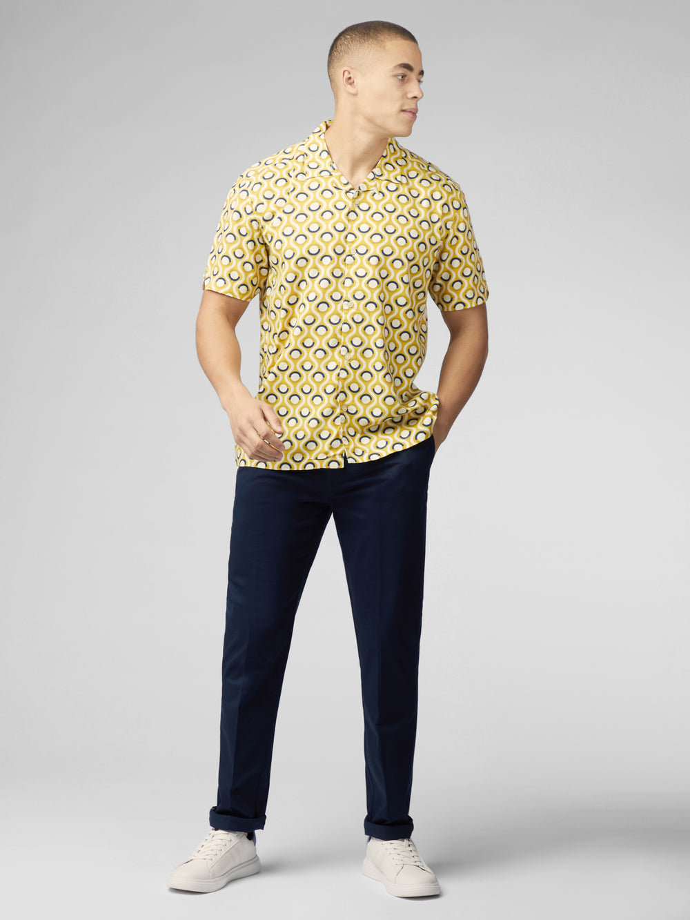 Yellow Ben Sherman Signature Retro Geo Shirts | 5860QCFYW