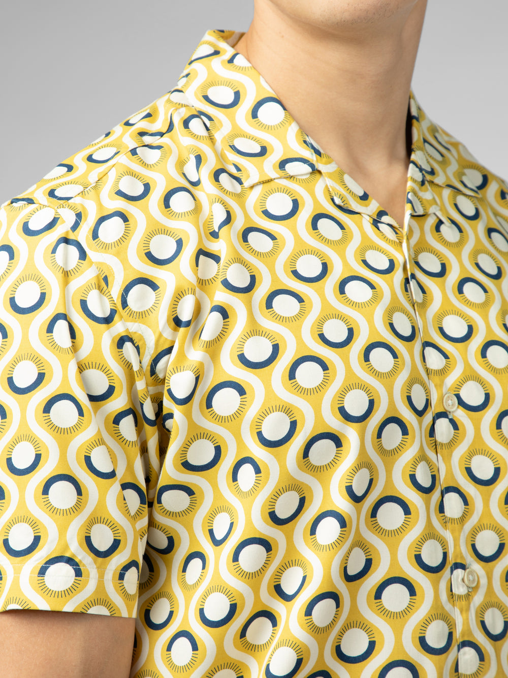 Yellow Ben Sherman Signature Retro Geo Shirts | 5860QCFYW