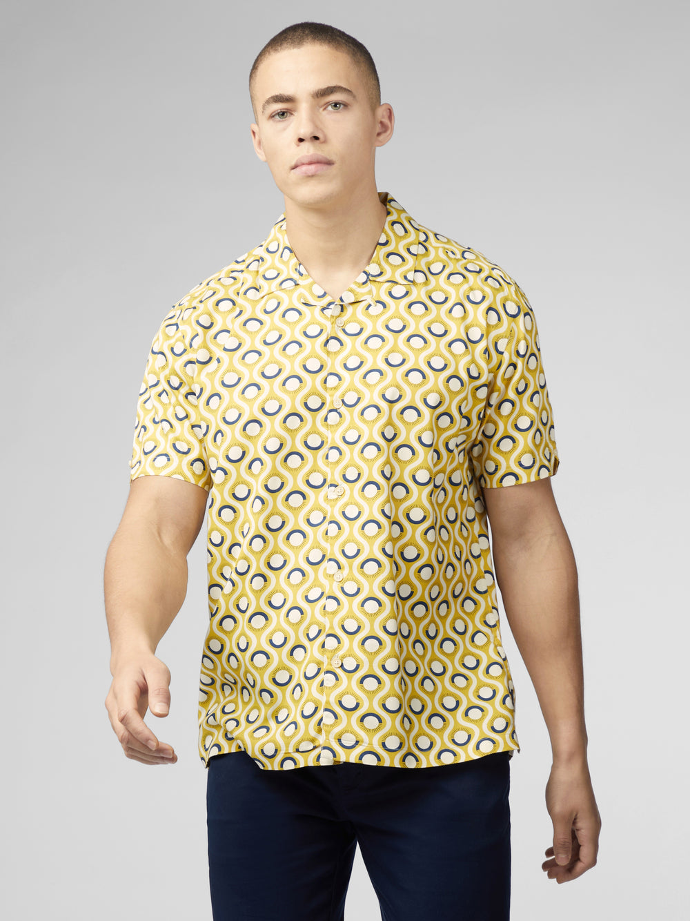 Yellow Ben Sherman Signature Retro Geo Shirts | 5860QCFYW